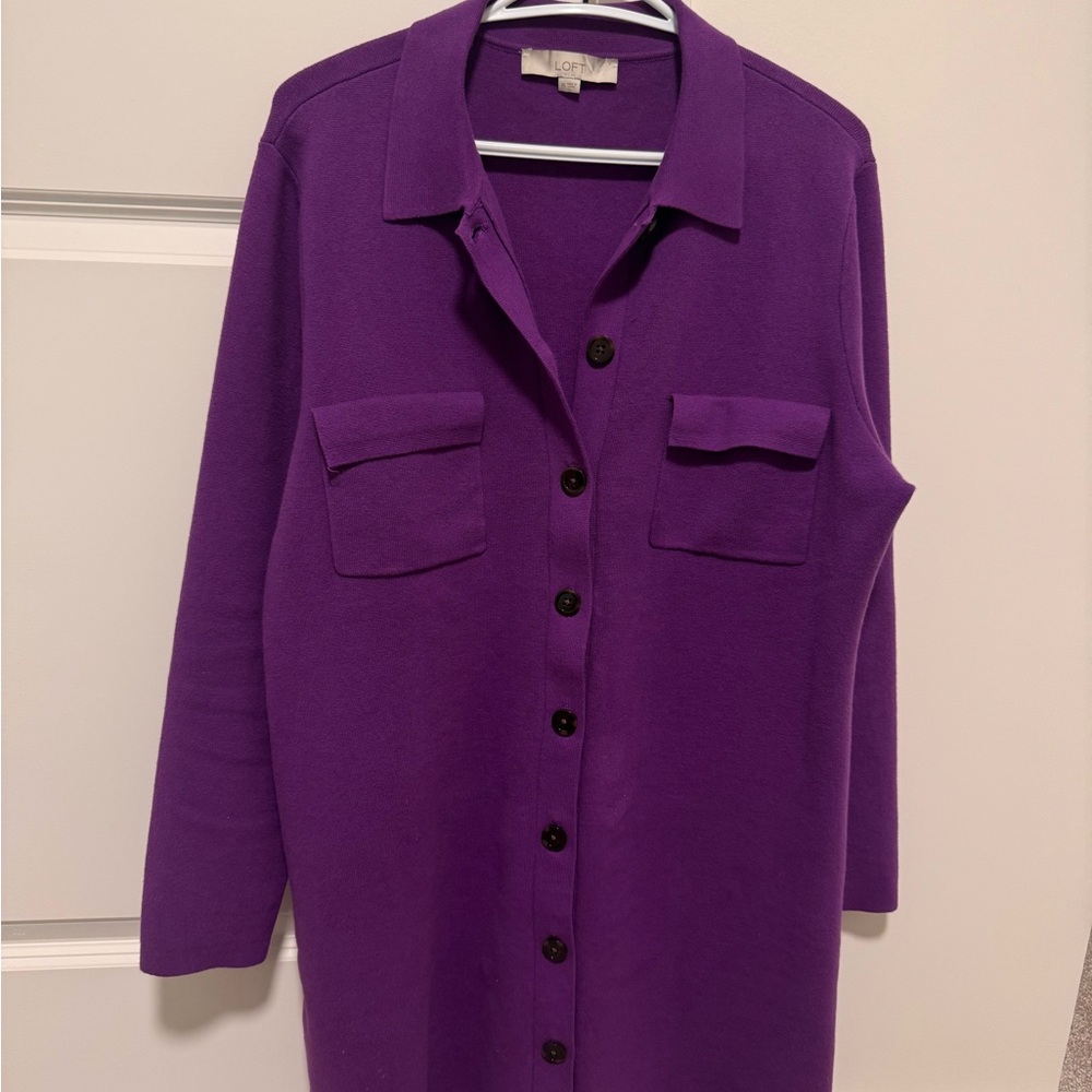 LOFT Vibrant Purple Knit dress